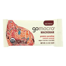 Gomacro Organic Macrobar (Option: Cashew Caramel, size: 2.1 Oz Bars - Case of 12)